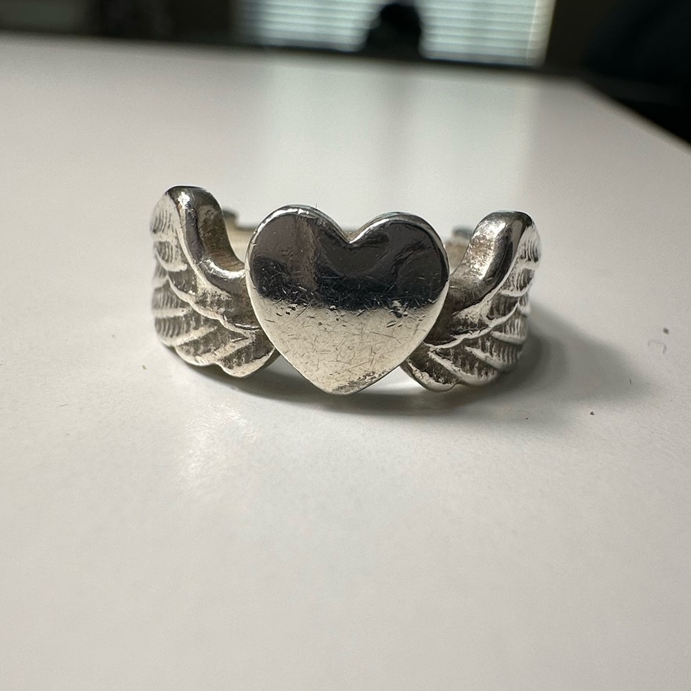 James Avery Silver Heart With Wings Ring